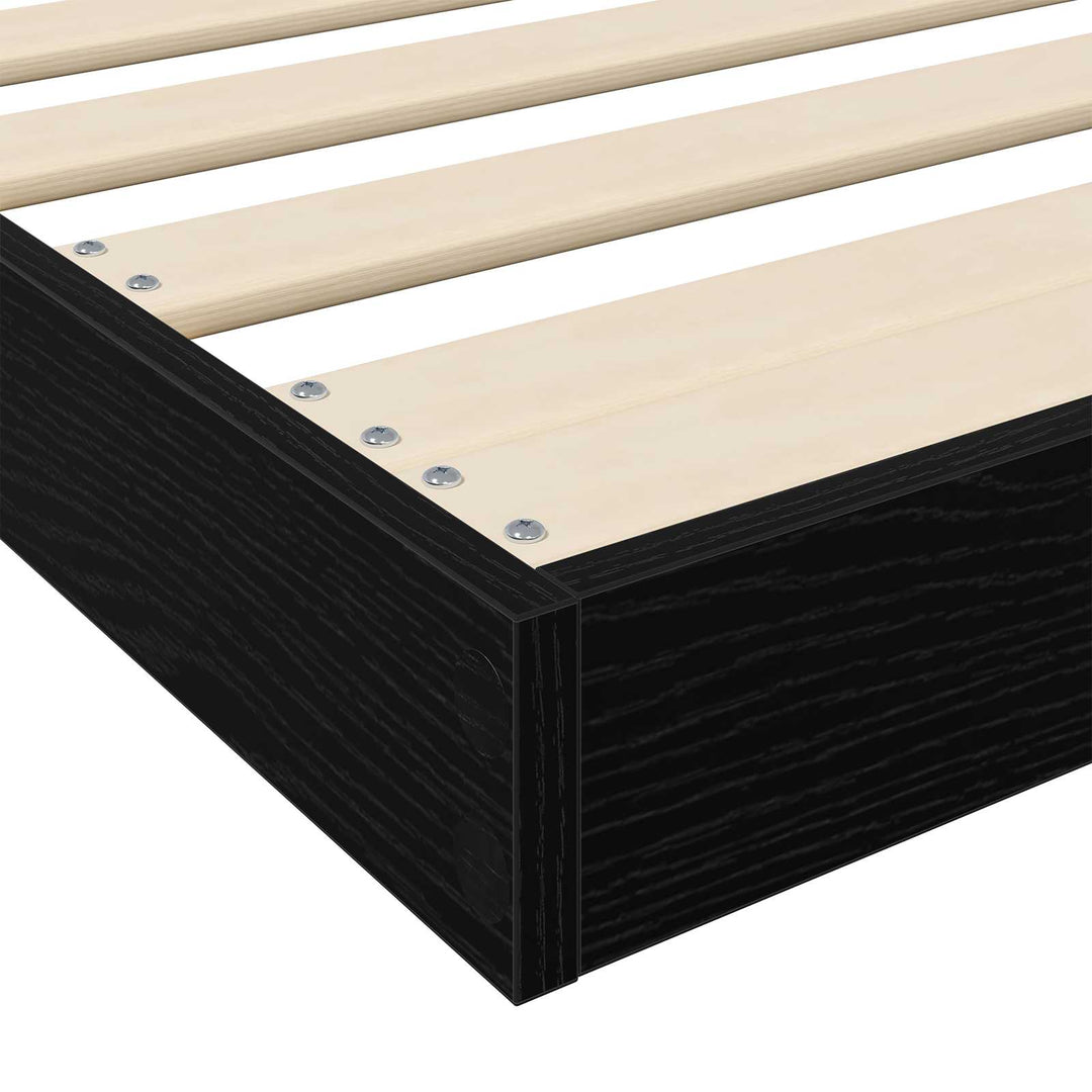 Gulv seng ramme Sort eg 80 x 200 cm Konstrueret træ