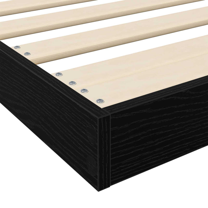 Gulv seng ramme Sort eg 80 x 200 cm Konstrueret træ