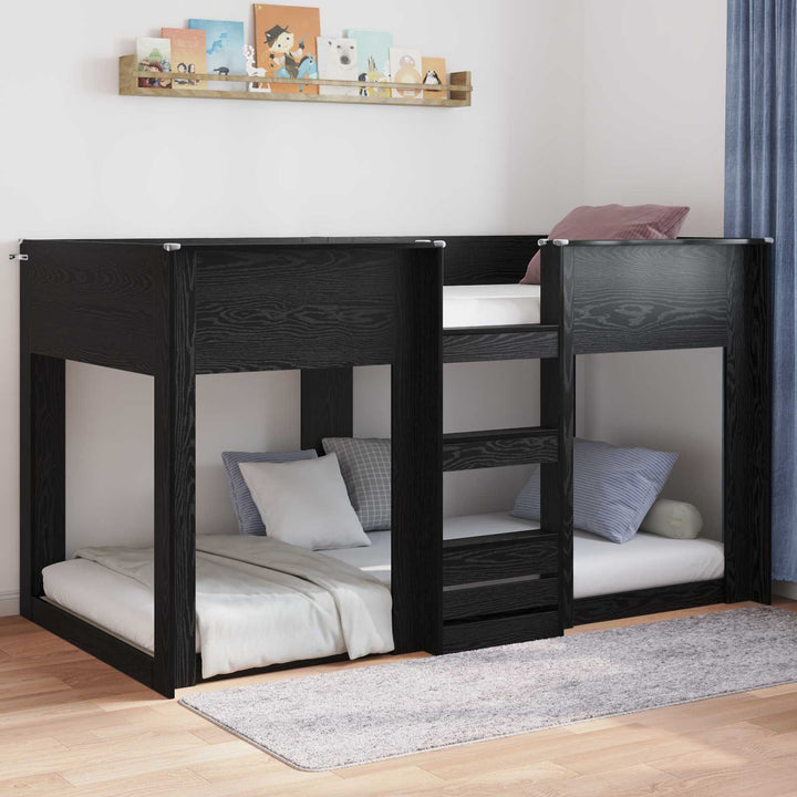 Gulv seng ramme Sort eg 80 x 200 cm Konstrueret træ