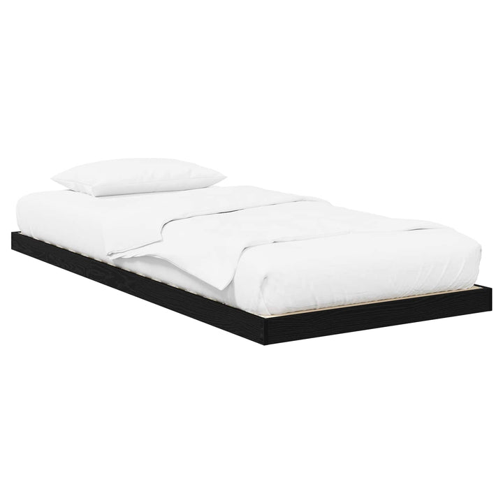 Gulv seng ramme Sort eg 80 x 200 cm Konstrueret træ