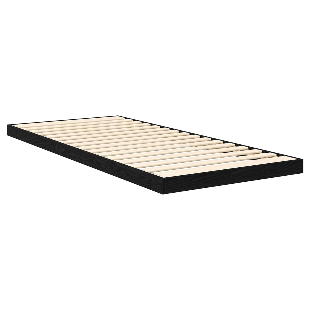 Gulv seng ramme Sort eg 80 x 200 cm Konstrueret træ