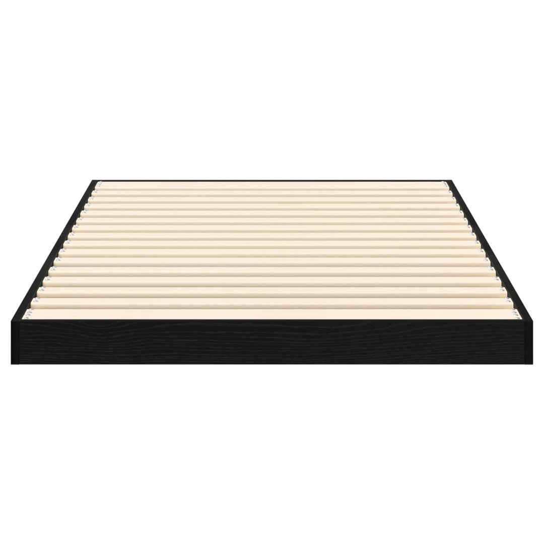 Gulv seng ramme Sort eg 80 x 200 cm Konstrueret træ