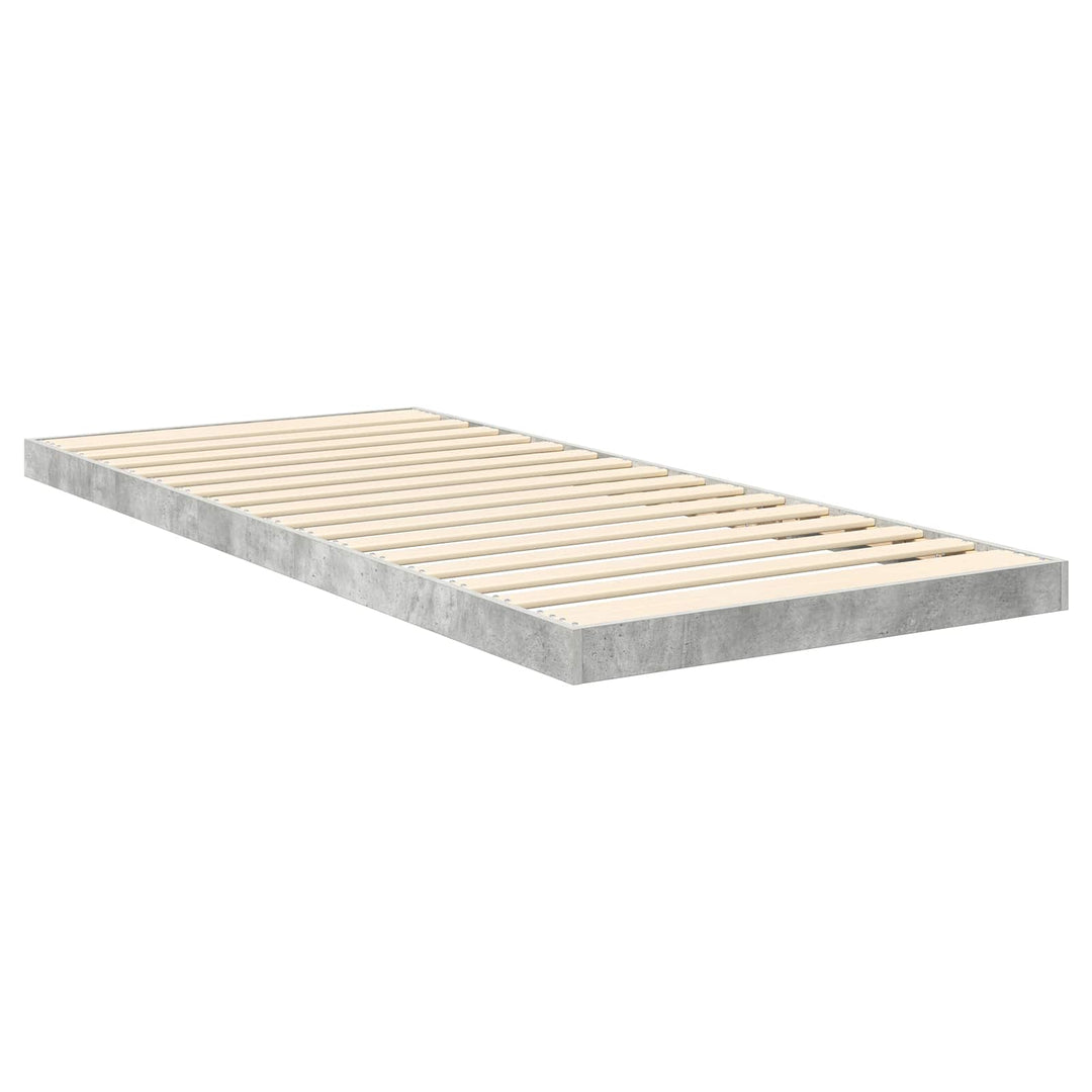 Gulv seng ramme Beton Grå 90 x 200 cm Konstrueret træ