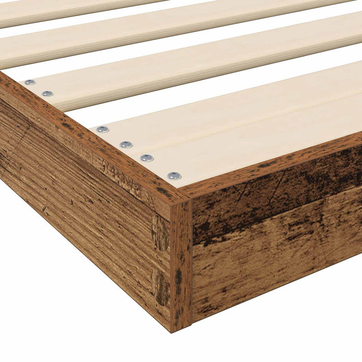 Gulv seng ramme Gammelt træ 100 x 200 cm Konstrueret træ