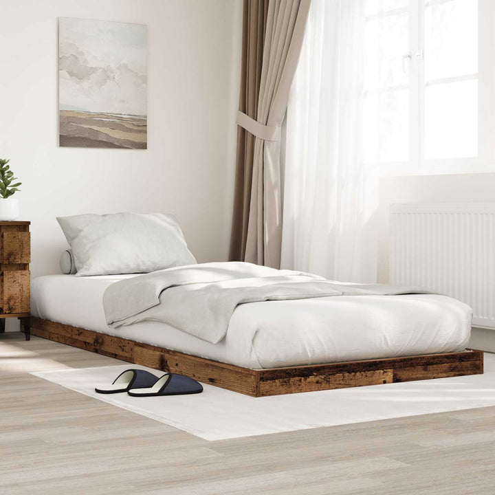 Gulv seng ramme Gammelt træ 100 x 200 cm Konstrueret træ