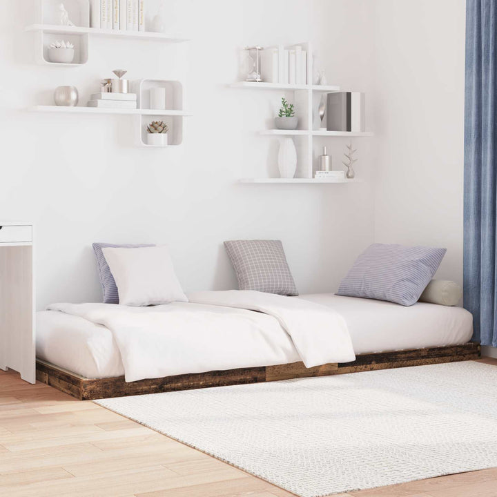 Gulv seng ramme Gammelt træ 100 x 200 cm Konstrueret træ