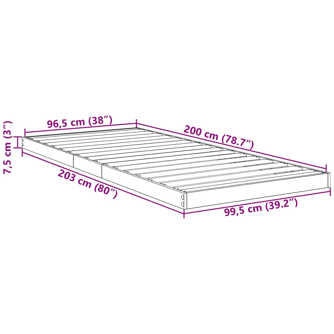 Gulv seng ramme Gammelt træ 100 x 200 cm Konstrueret træ