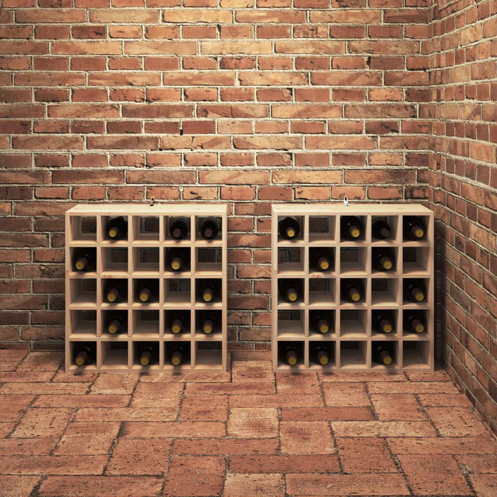 Vinfad 2 pcs Naturfarvet 56 x 25 x 56 cm Massiv fyrretræ