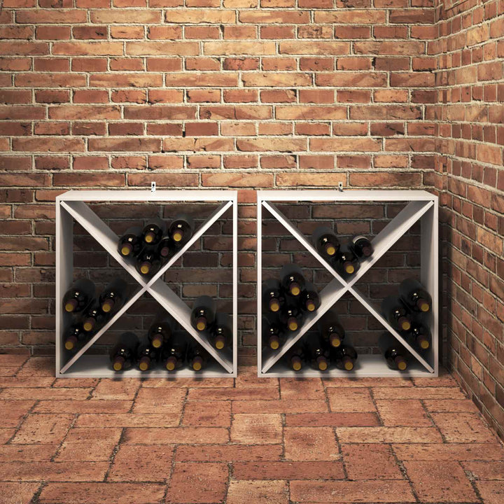 Vinfad 2 pcs Hvid 62 x 25 x 62 cm Massiv fyrretræ