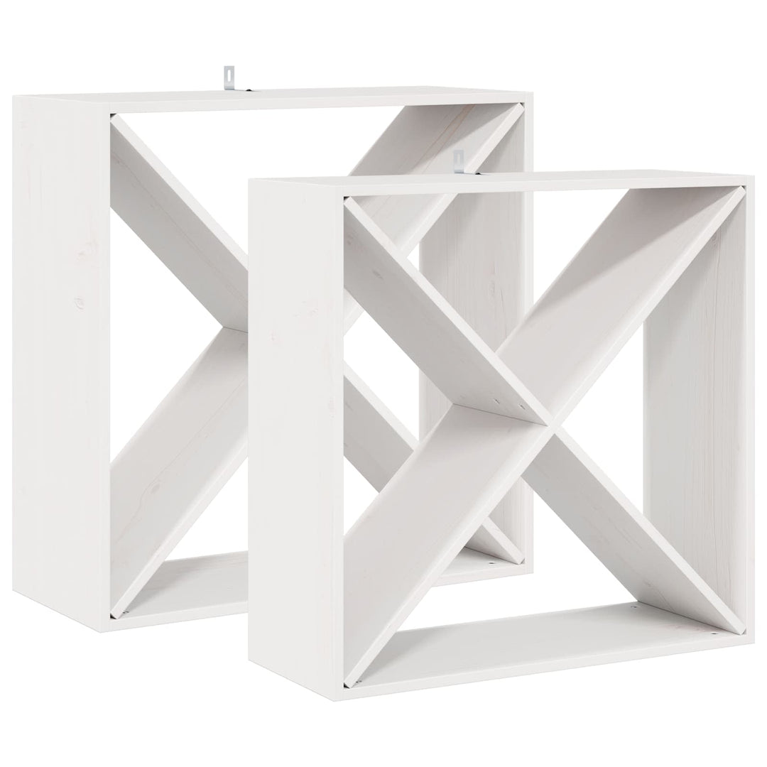 Vinfad 2 pcs Hvid 62 x 25 x 62 cm Massiv fyrretræ