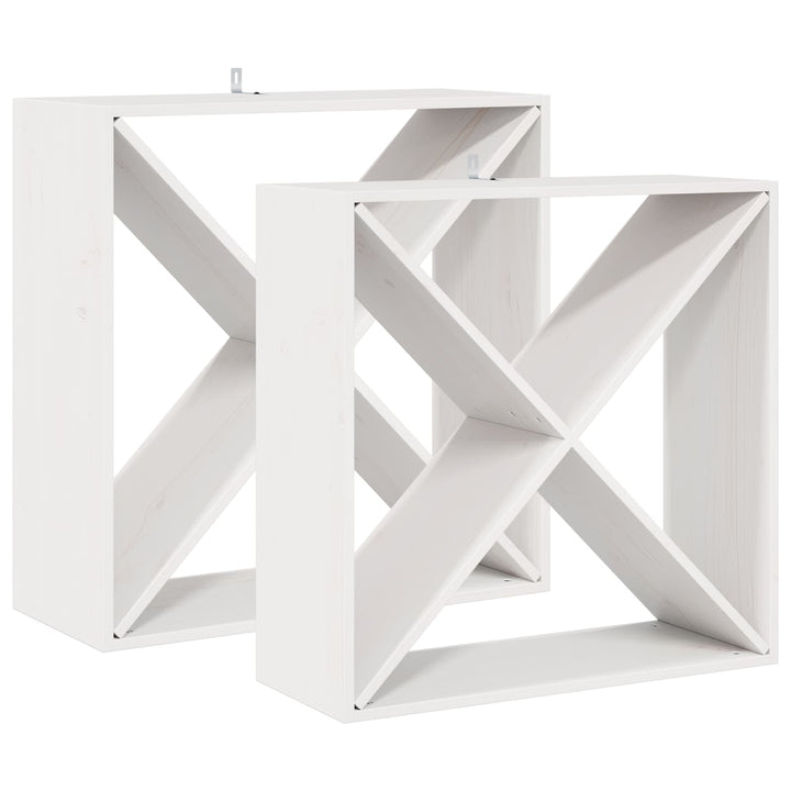 Vinfad 2 pcs Hvid 62 x 25 x 62 cm Massiv fyrretræ