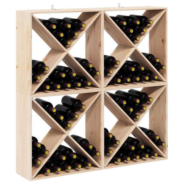 Vinfad 4 pcs Naturfarvet 62 x 25 x 62 cm Massiv fyrretræ