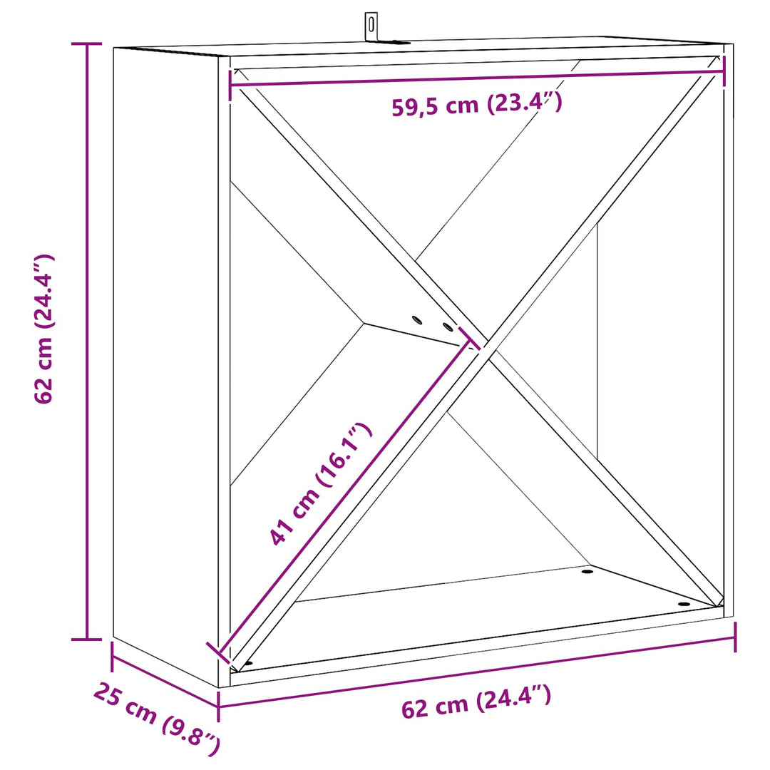 Vinfad 4 pcs Hvid 62 x 25 x 62 cm Massiv fyrretræ