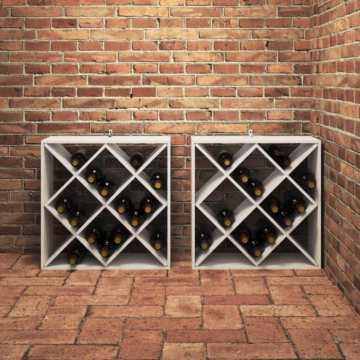 Vinfad 2 pcs Hvid 62 x 25 x 62 cm Massiv fyrretræ
