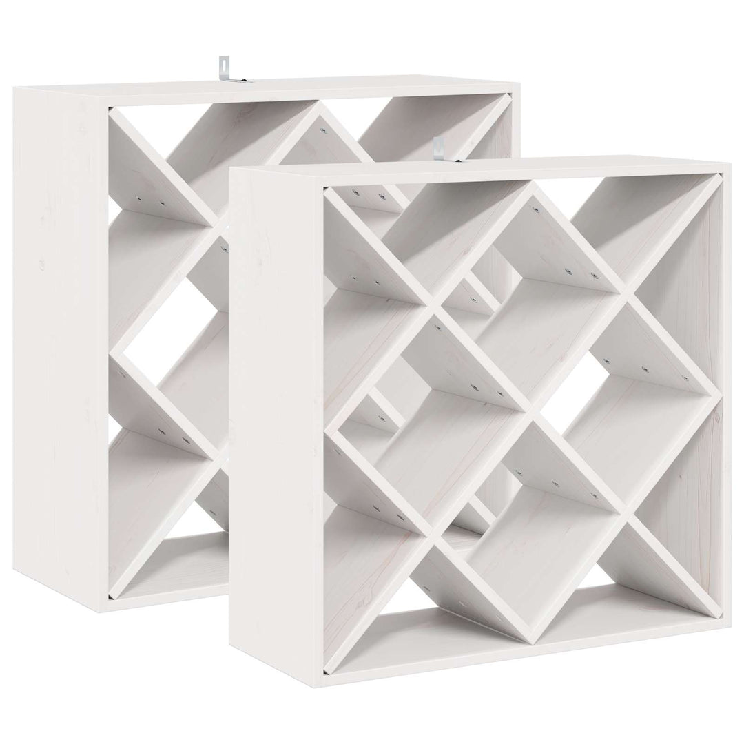 Vinfad 2 pcs Hvid 62 x 25 x 62 cm Massiv fyrretræ