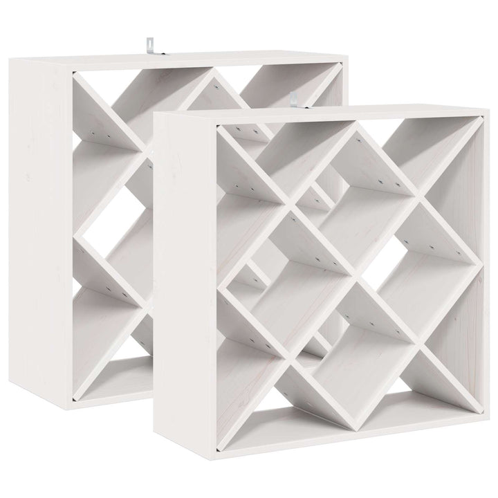 Vinfad 2 pcs Hvid 62 x 25 x 62 cm Massiv fyrretræ