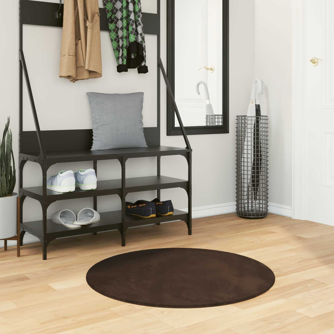 Medium luv blød og vaskbar tæppe HUARTE Brun Ø 80 CM Polyester