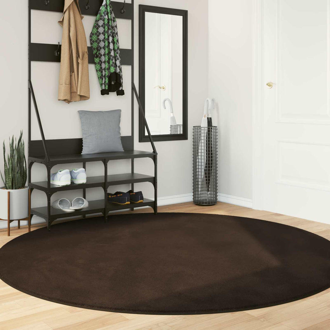Medium luv blød og vaskbar tæppe HUARTE Brun Ø 200 CM Polyester
