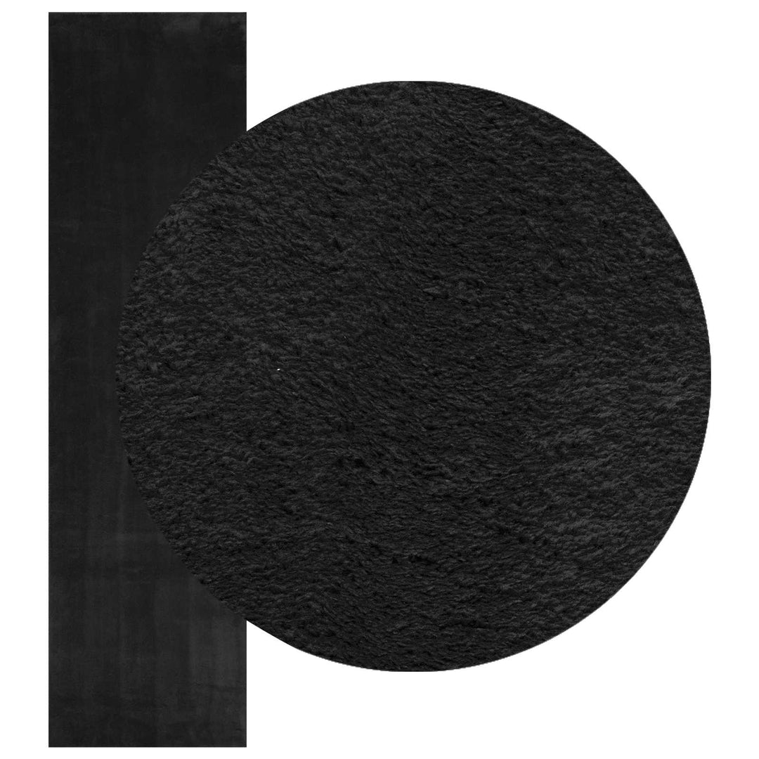 Medium luv blød og vaskbar tæppe HUARTE Sort 1000 x 80 cm