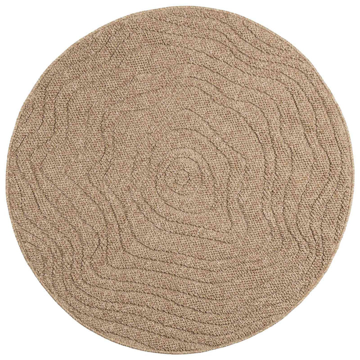 Områdetæpper Rund Moiré AGIRA Naturfarvet Ø 120 CM Polyester