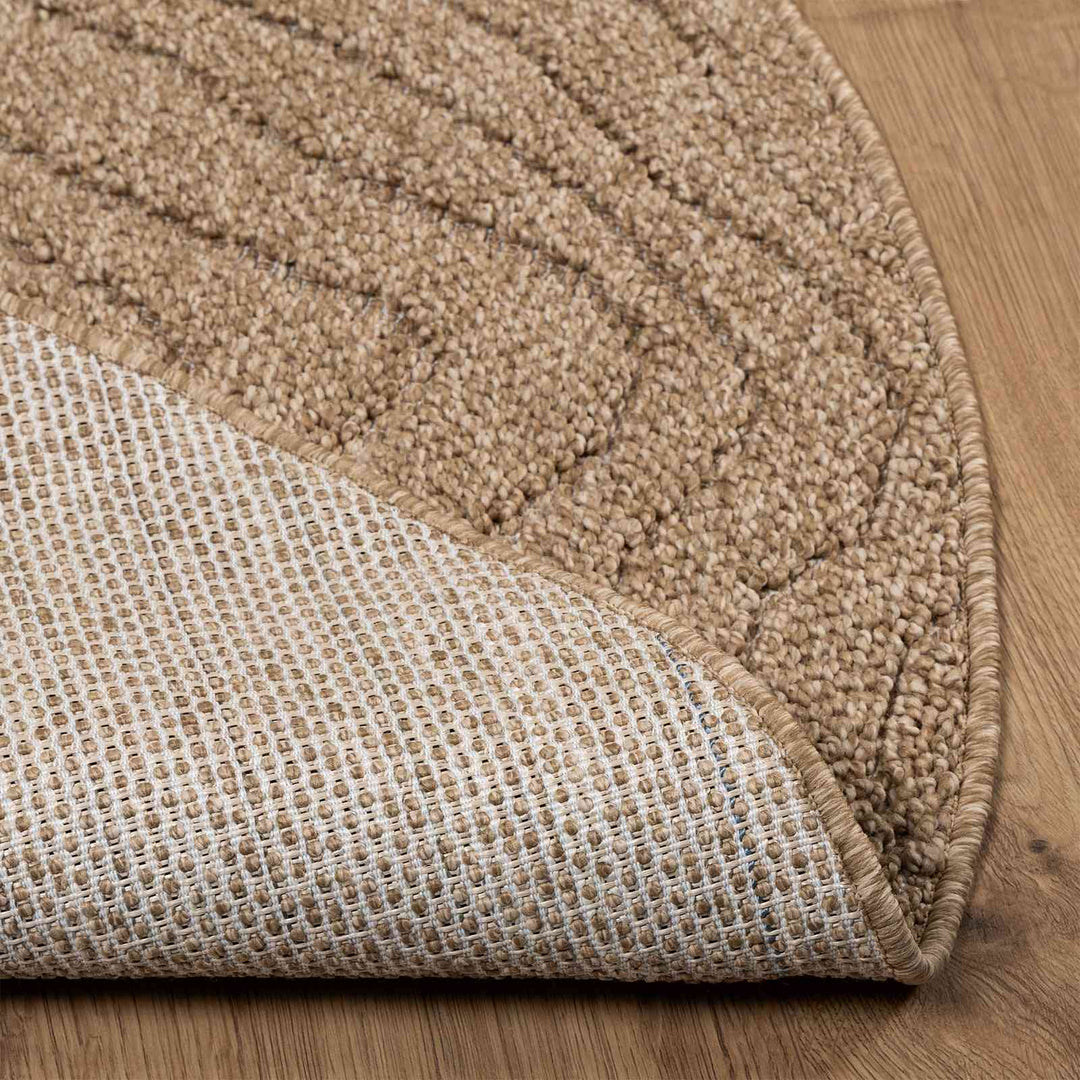 Områdetæpper Rund Moiré AGIRA Naturfarvet Ø 200 CM Polyester