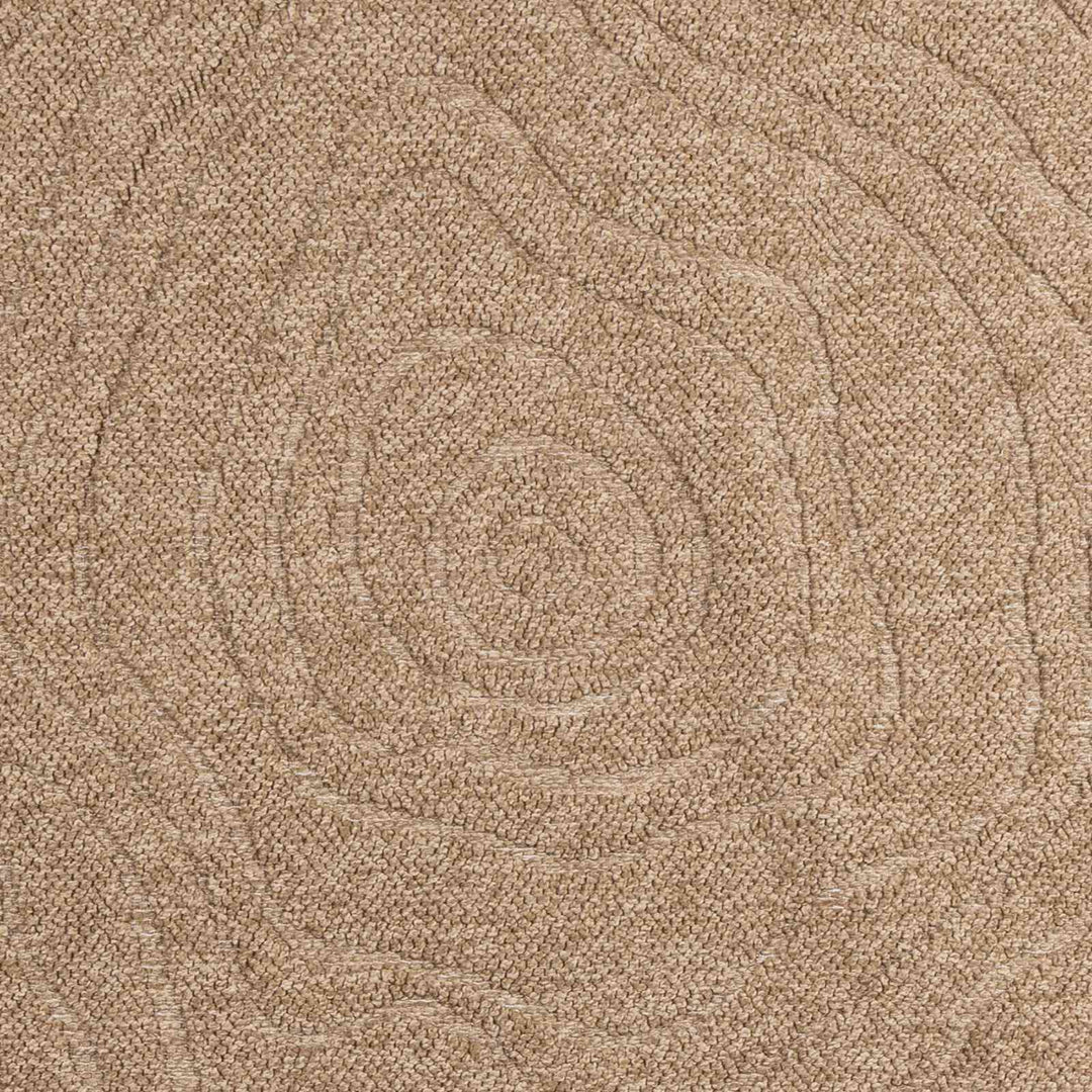 Områdetæpper Rund Moiré AGIRA Naturfarvet Ø 200 CM Polyester