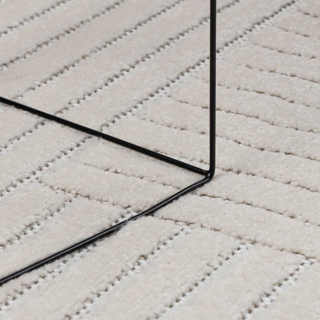 Områdetæpper Rund PALMERAS Creme Ø 160 CM Polyester
