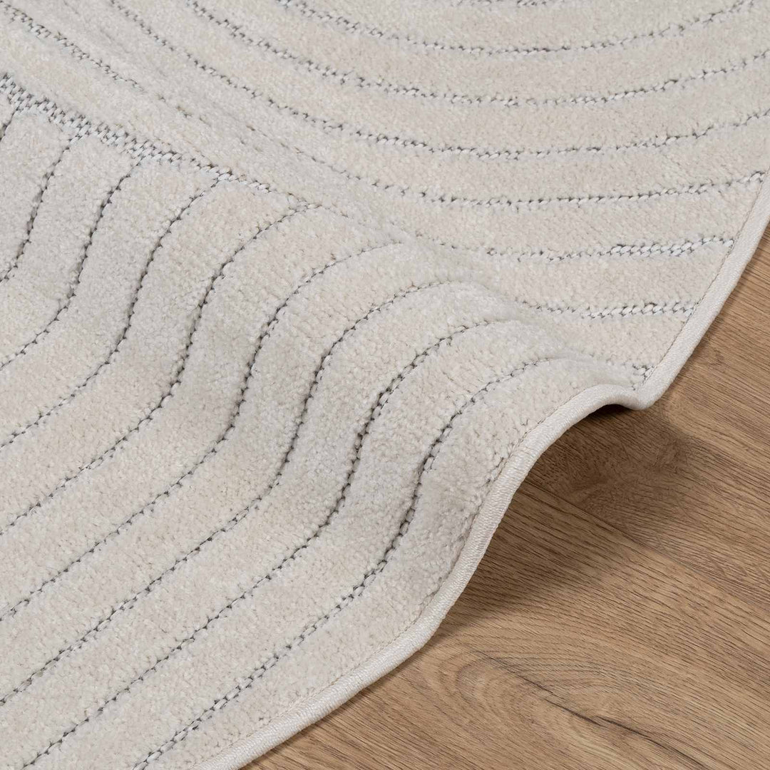 Områdetæpper Rund PALMERAS Creme Ø 160 CM Polyester