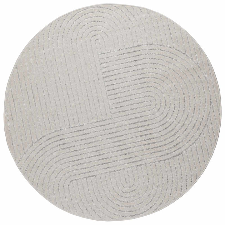 Områdetæpper Rund PALMERAS Creme Ø 160 CM Polyester