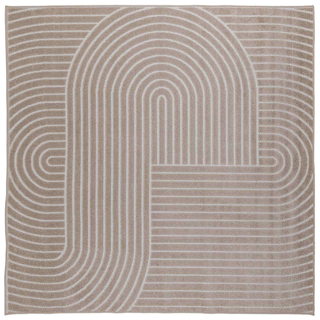 Områdetæpper Firkantet PALMERAS Beige 120 x 120 cm Polyester