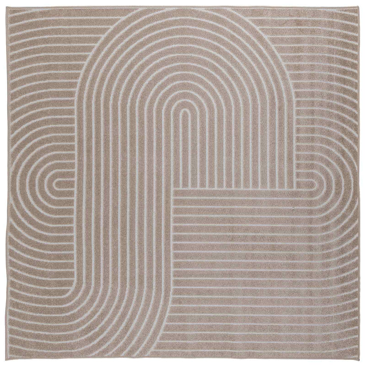 Områdetæpper Firkantet PALMERAS Beige 200 x 200 cm Polyester