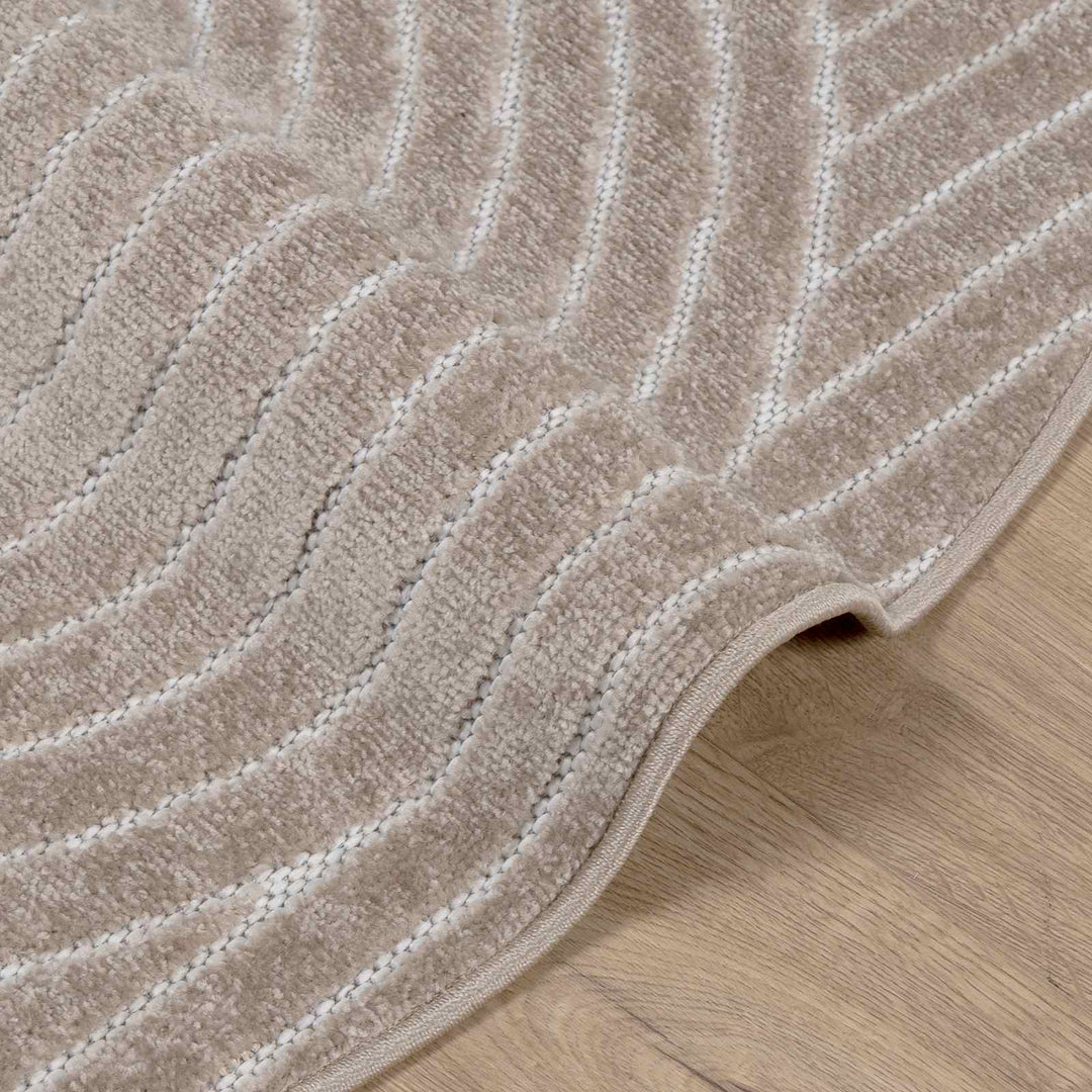 Områdetæpper Rund PALMERAS Beige Ø 160 CM Polyester