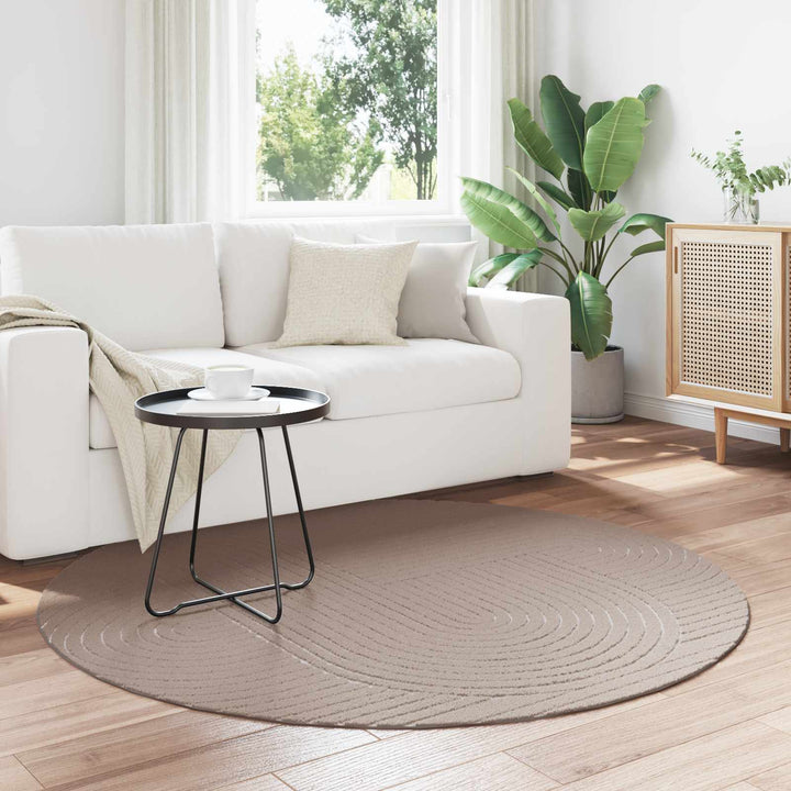 Områdetæpper Rund PALMERAS Beige Ø 160 CM Polyester