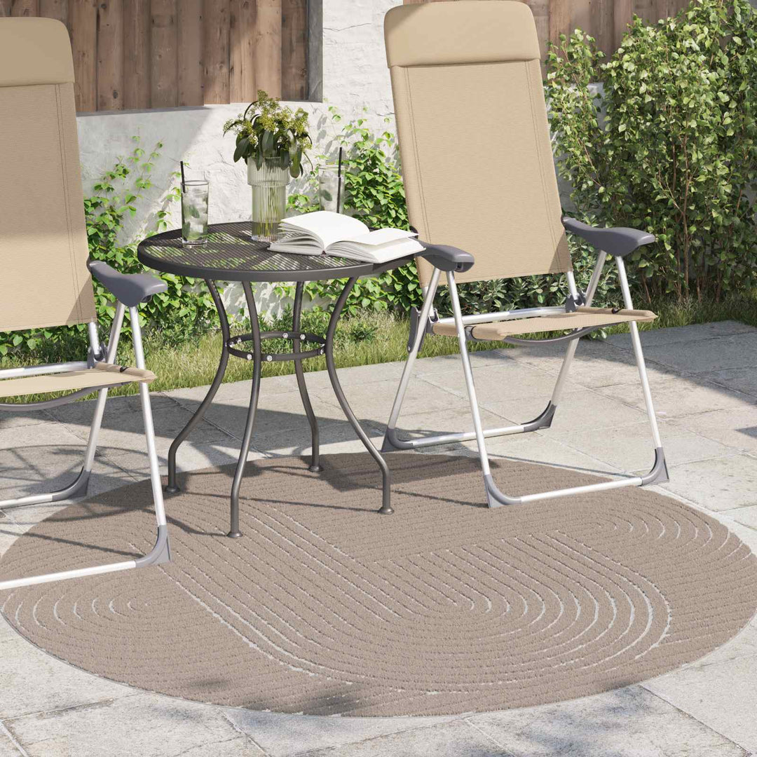 Områdetæpper Rund PALMERAS Beige Ø 160 CM Polyester