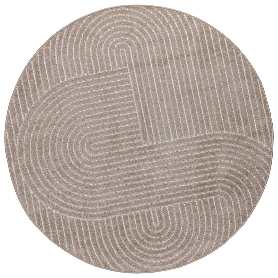 Områdetæpper Rund PALMERAS Beige Ø 160 CM Polyester