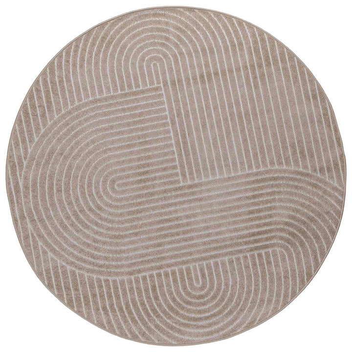 Områdetæpper Rund PALMERAS Beige Ø 160 CM Polyester