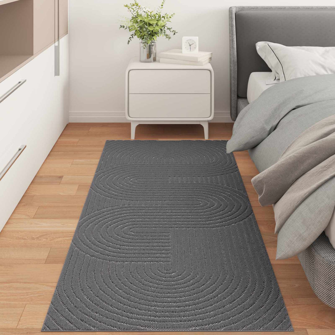 Områdetæpper Rektangulær PALMERAS Antracit 150 x 80 cm