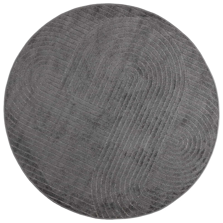 Områdetæpper Rund PALMERAS Antracit Ø 120 CM Polyester