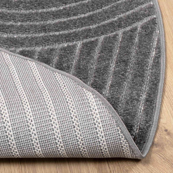Områdetæpper Rund PALMERAS Antracit Ø 200 CM Polyester