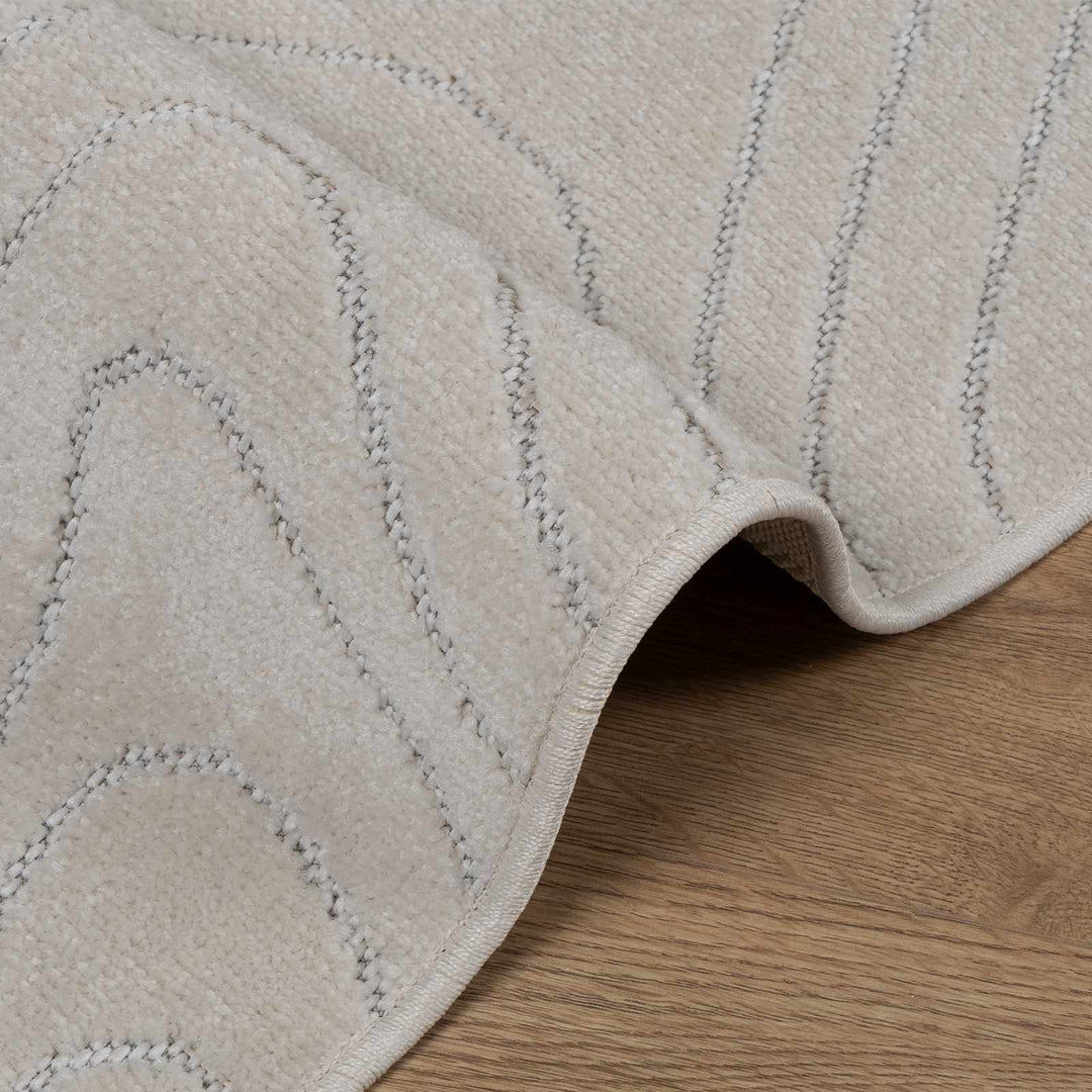 Områdetæpper Rektangulær PALMERAS Creme 150 x 80 cm Polyester