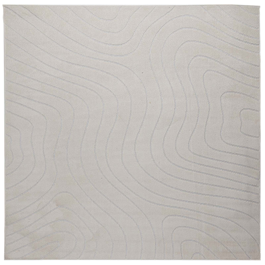 Områdetæpper Firkantet PALMERAS Creme 120 x 120 cm Polyester