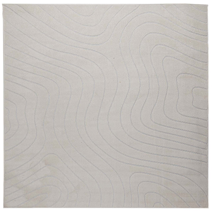 Områdetæpper Firkantet PALMERAS Creme 240 x 240 cm Polyester