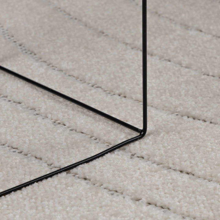 Områdetæpper Rund PALMERAS Creme Ø 160 CM Polyester
