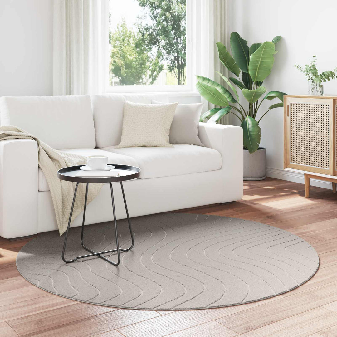 Områdetæpper Rund PALMERAS Creme Ø 160 CM Polyester