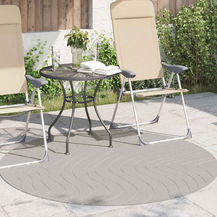 Områdetæpper Rund PALMERAS Creme Ø 160 CM Polyester