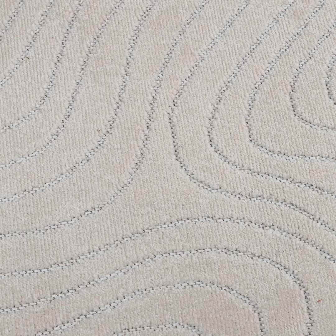 Områdetæpper Rund PALMERAS Creme Ø 160 CM Polyester