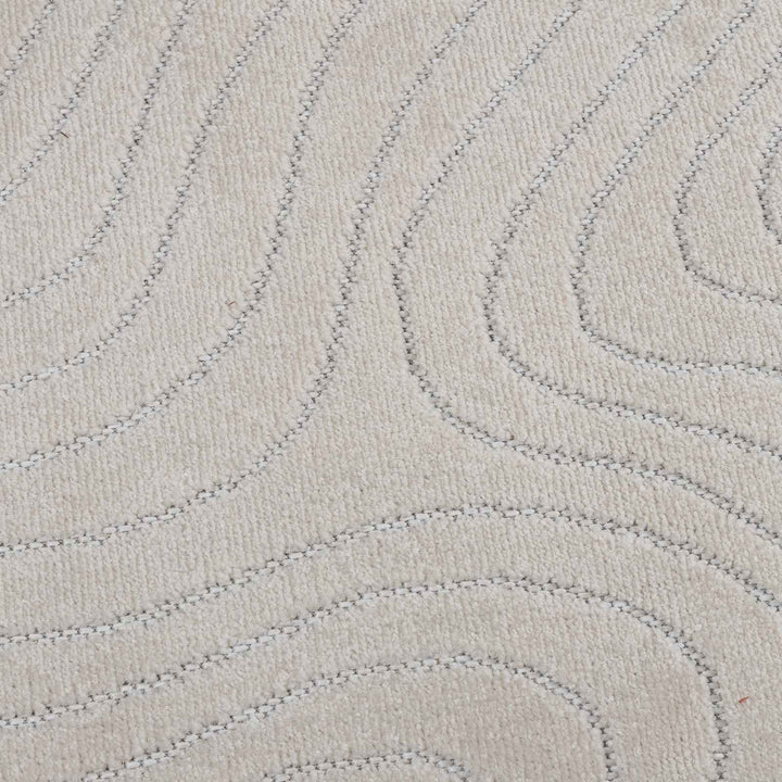 Områdetæpper Rund PALMERAS Creme Ø 160 CM Polyester