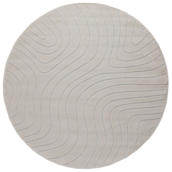 Områdetæpper Rund PALMERAS Creme Ø 160 CM Polyester