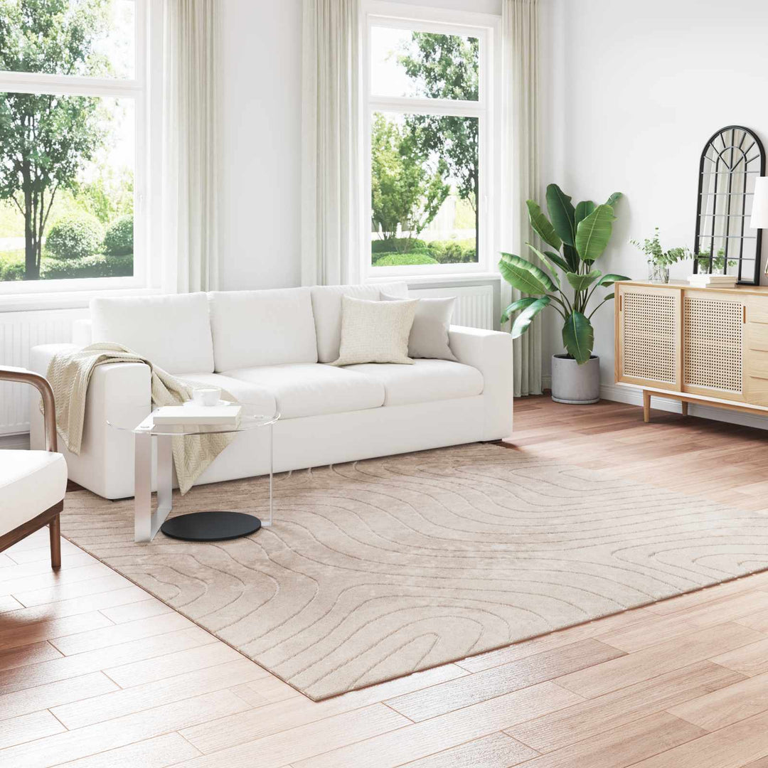 Områdetæpper Firkantet PALMERAS Beige 240 x 240 cm Polyester