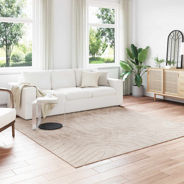 Områdetæpper Firkantet PALMERAS Beige 240 x 240 cm Polyester